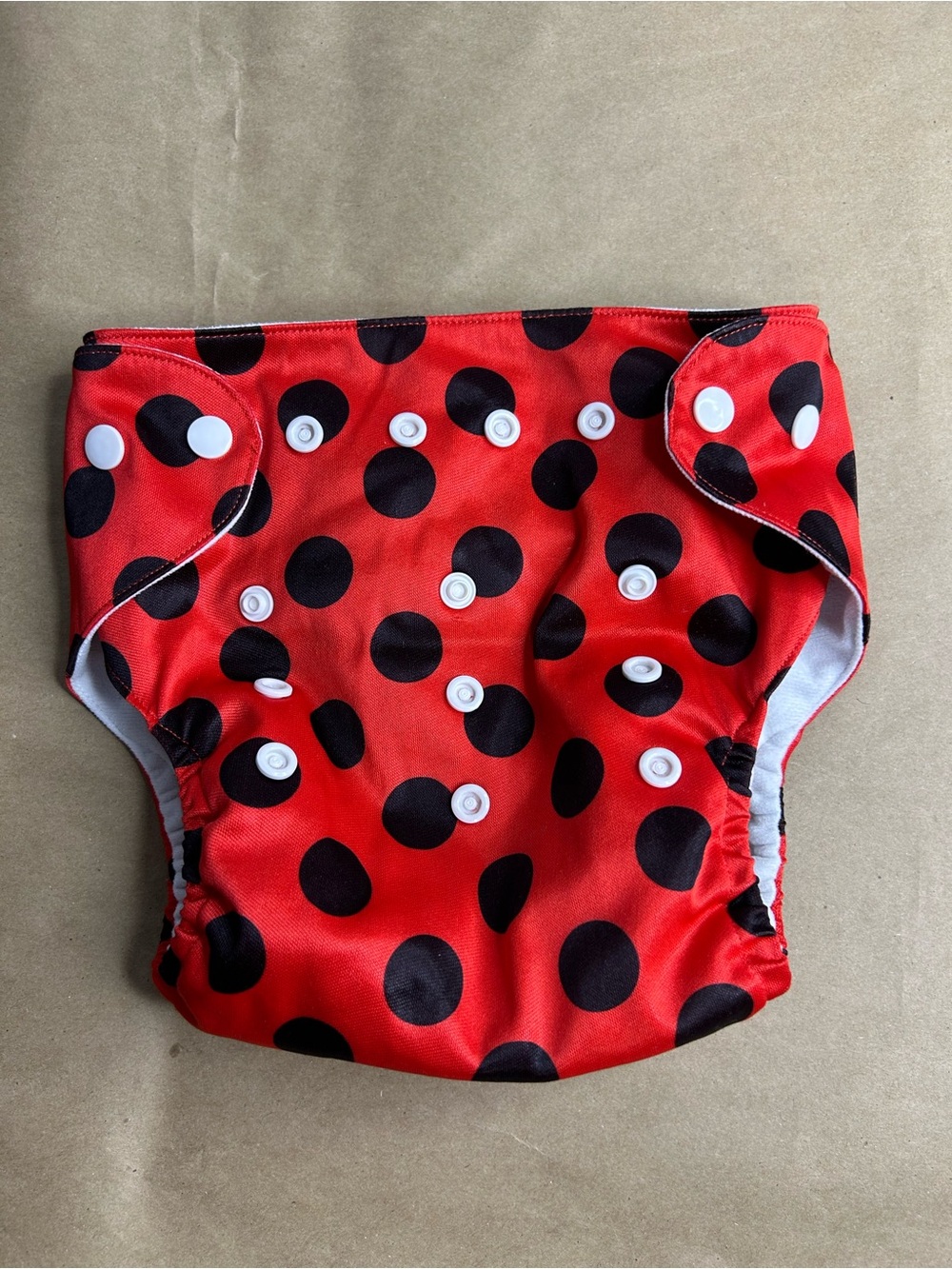 5 for $25🔥Happy Flute Red & Black Polka Dot Adjustable Cloth Diaper